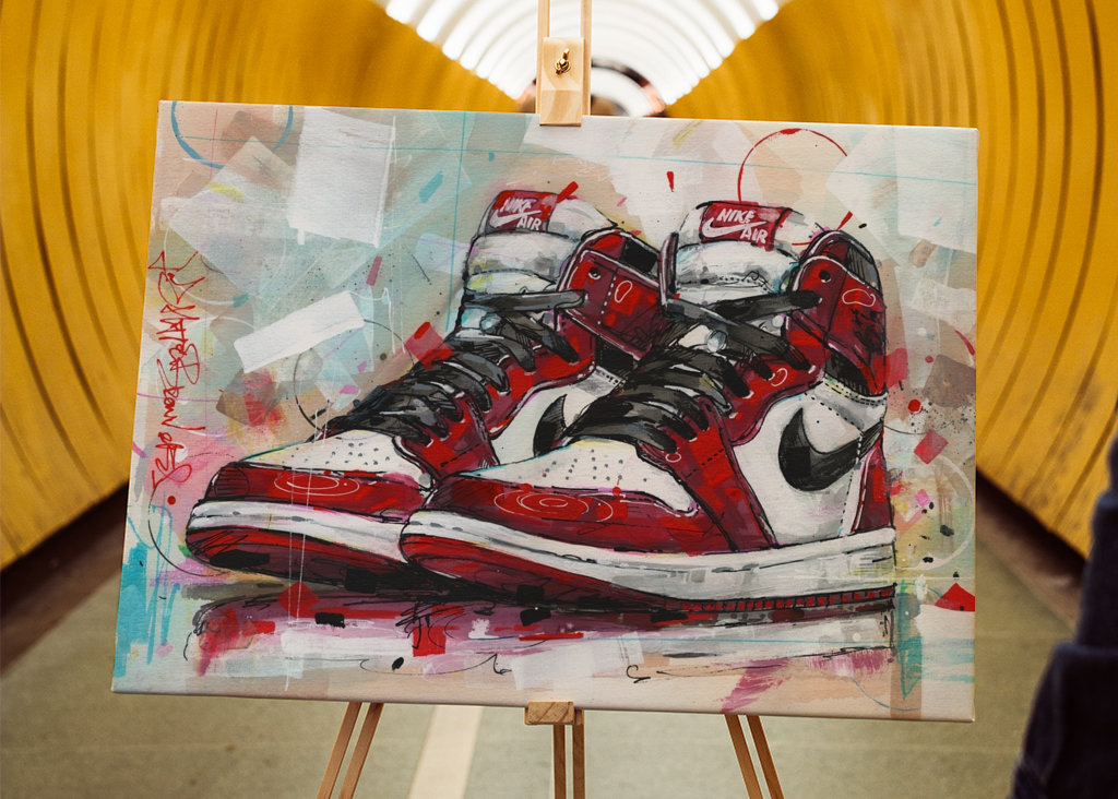 Air jordan 1 Chicago painting