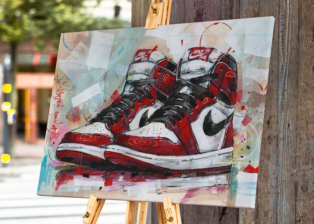 Air jordan 1 Chicago painting