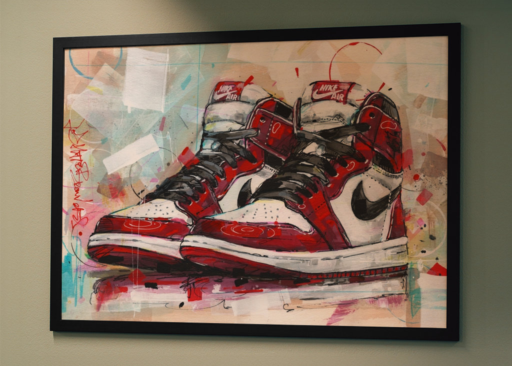 Air jordan 1 Chicago painting