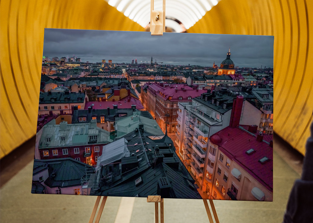Stockholm Rooftop om natten