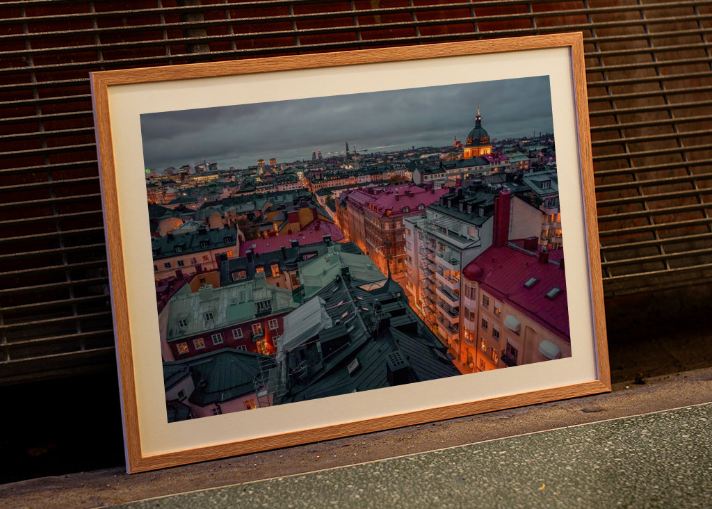 Stockholm Rooftop om natten