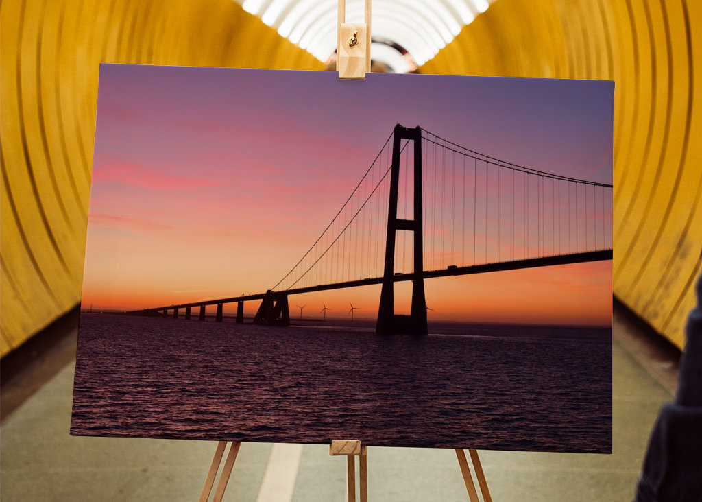 Solnedgång över Stora Bältbron