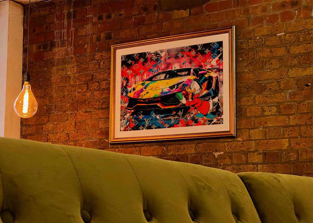 Pop Art Kačer Donald Sportovní auto