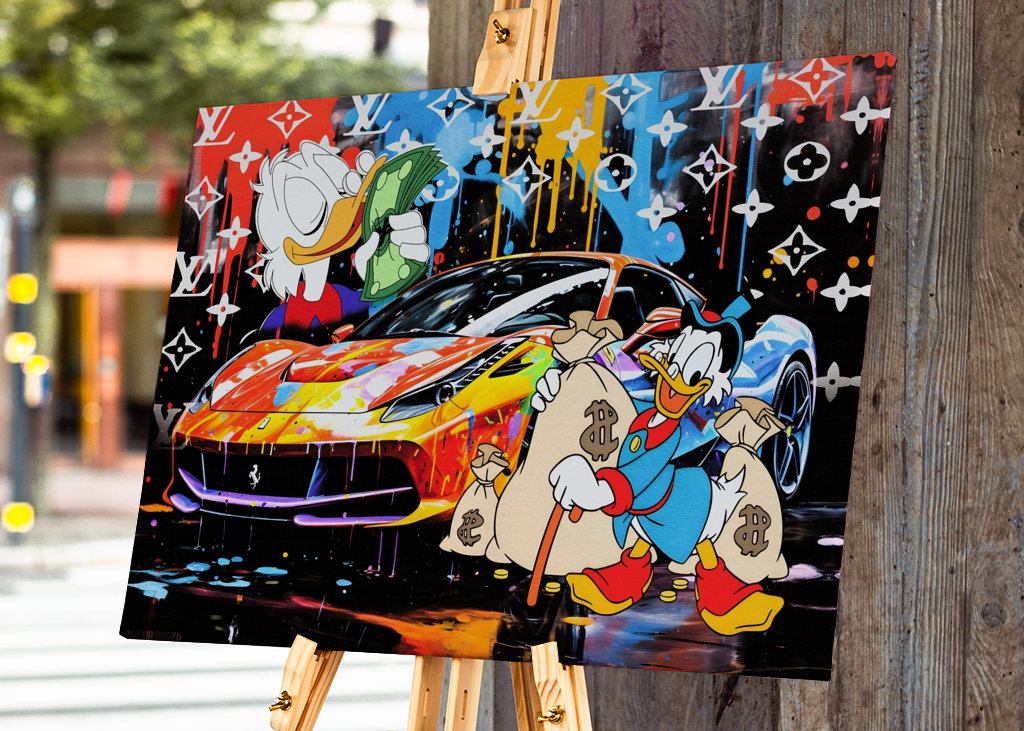 Pop Art Dagobert Duck Ferrari