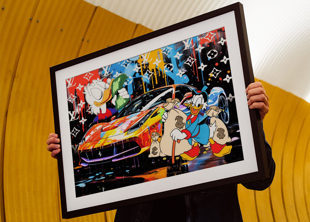 Pop Art Dagobert Duck Ferrari