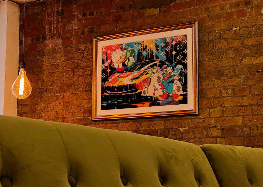 Pop Art Dagobert Duck Ferrari