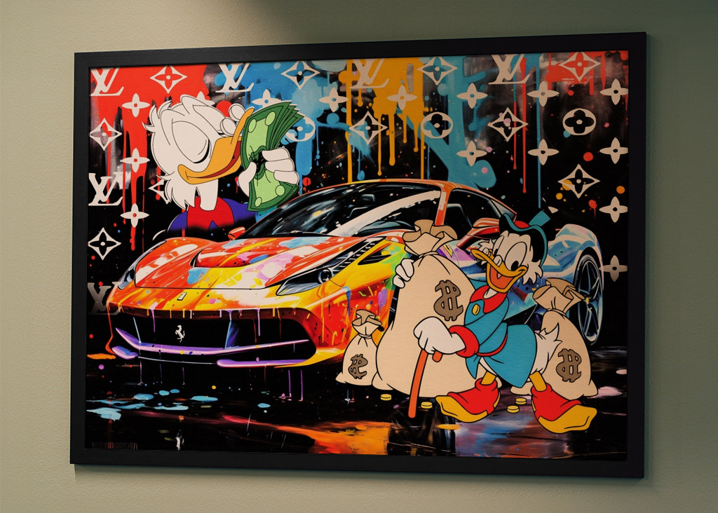 Pop Art Dagobert Duck Ferrari