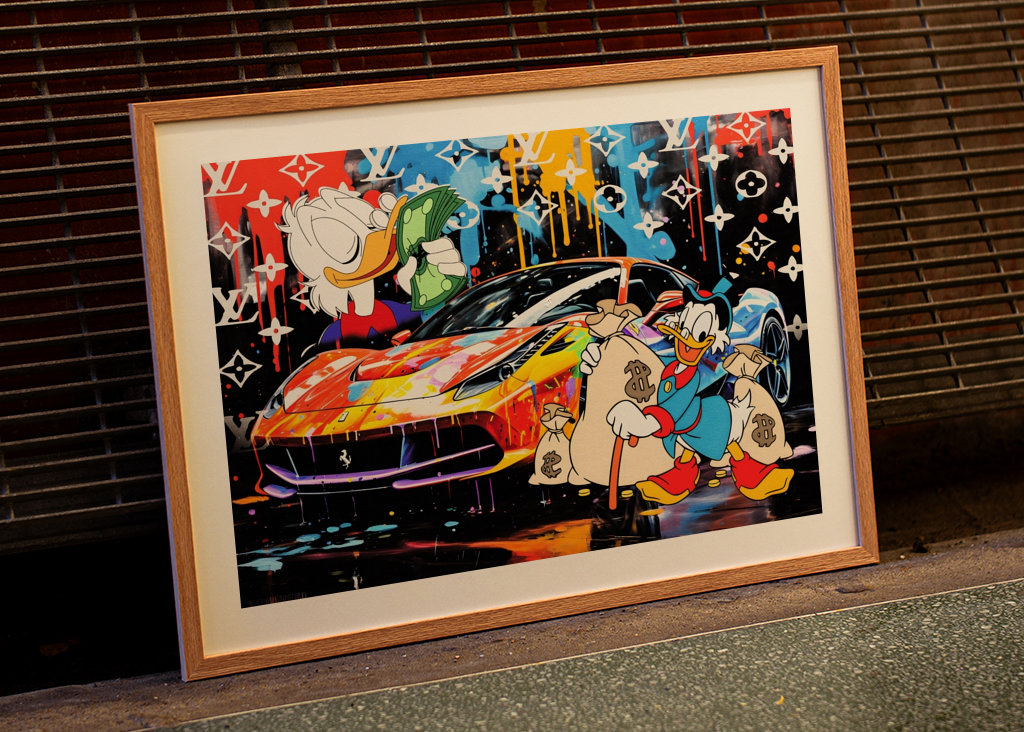 Pop Art Dagobert Duck Ferrari