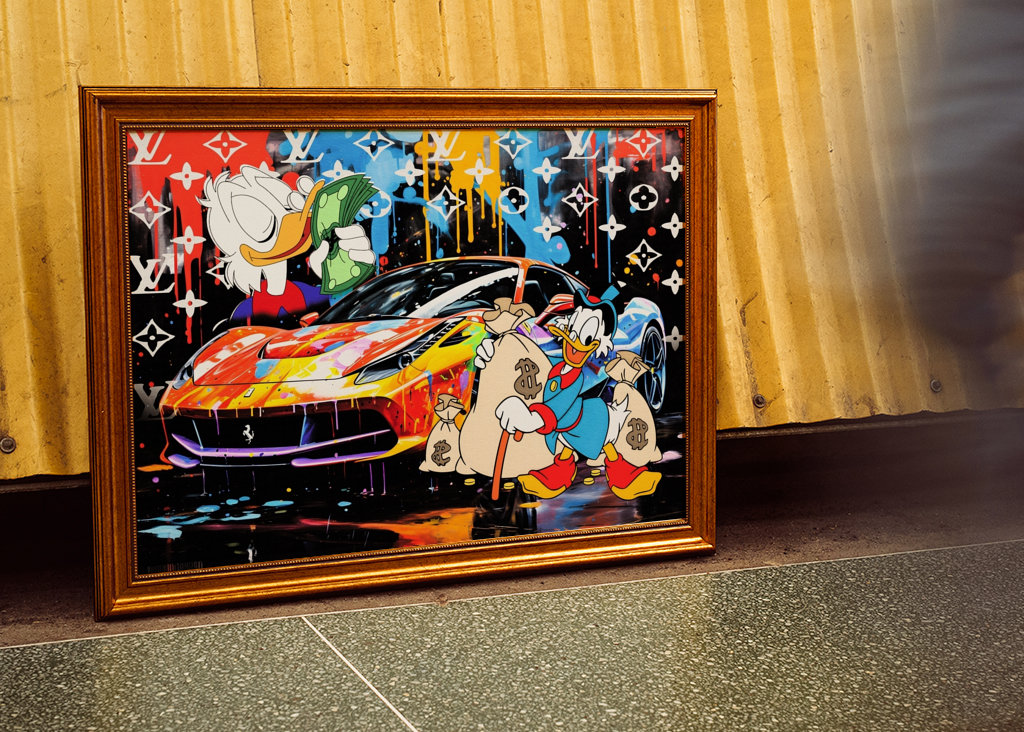 Pop Art Dagobert Duck Ferrari