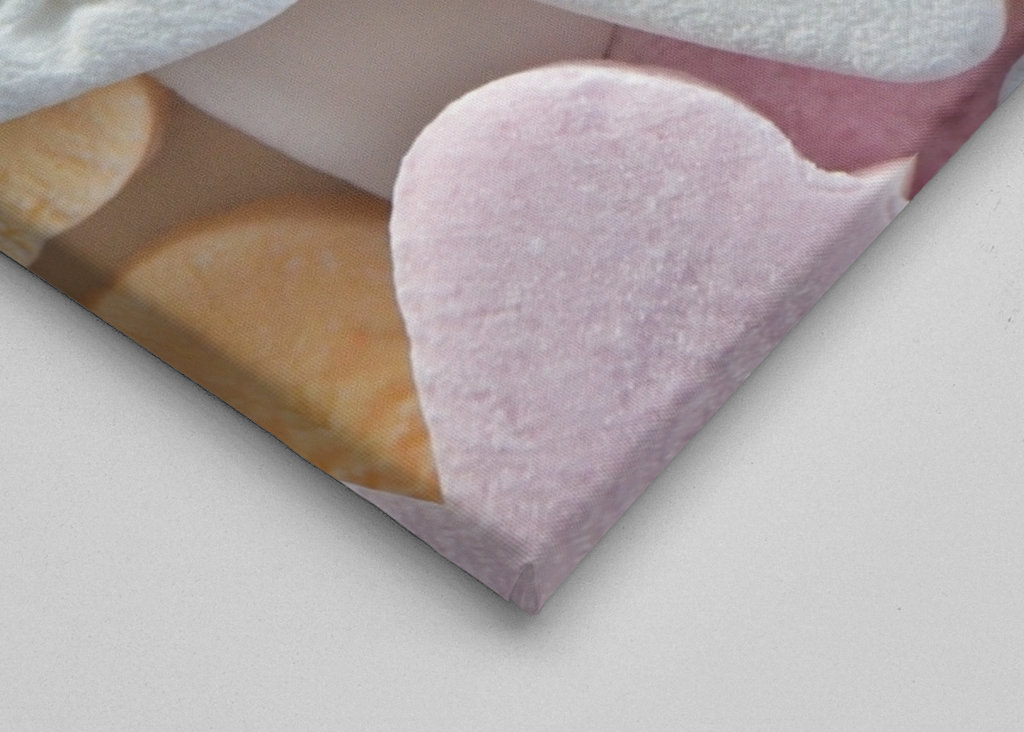 Kandiszuckerherzen in Pastell