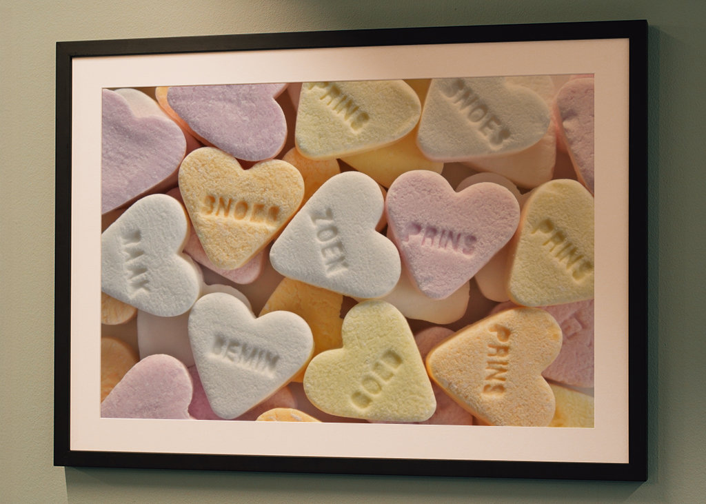 Kandiszuckerherzen in Pastell