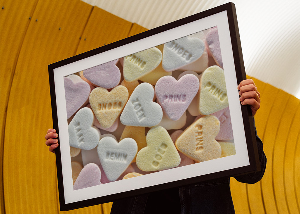 Kandiszuckerherzen in Pastell