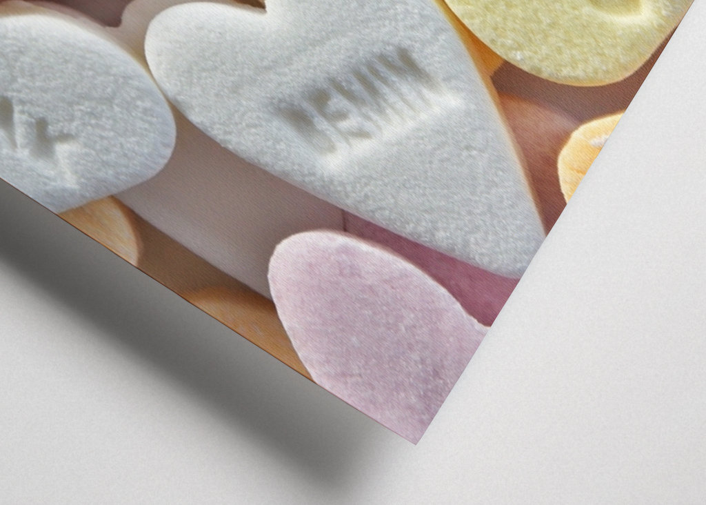 Kandiszuckerherzen in Pastell