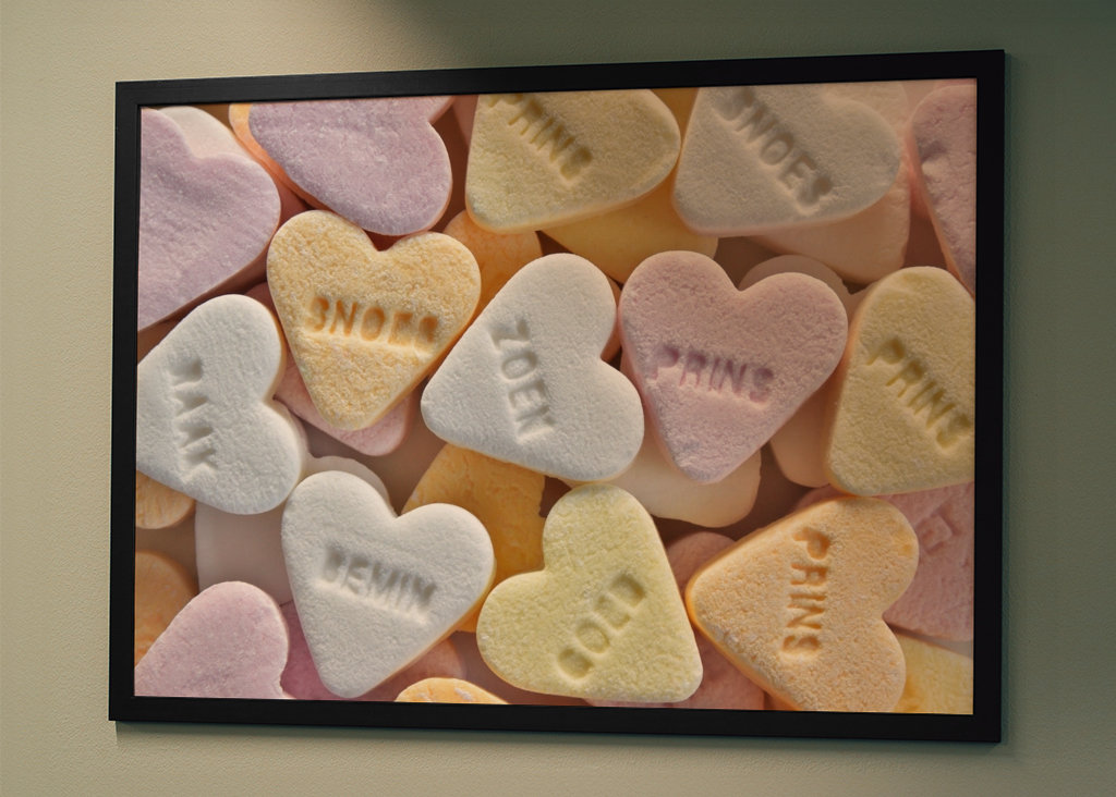 Kandiszuckerherzen in Pastell