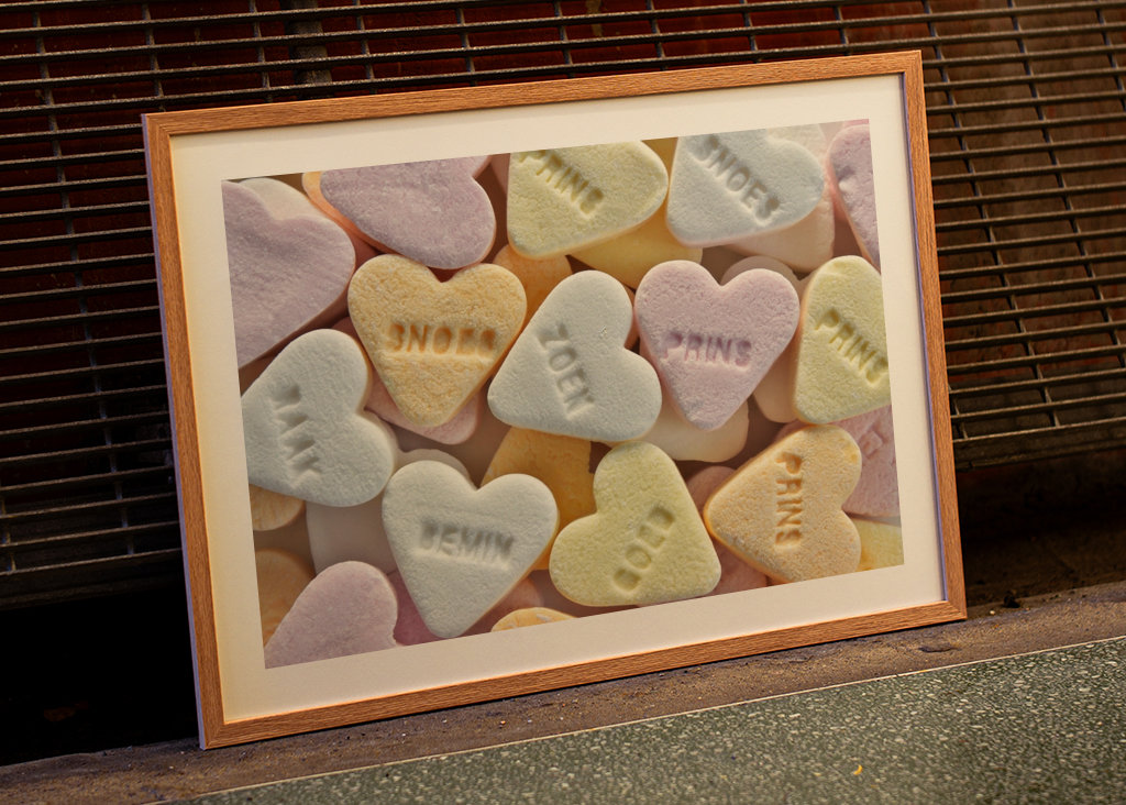 Kandiszuckerherzen in Pastell