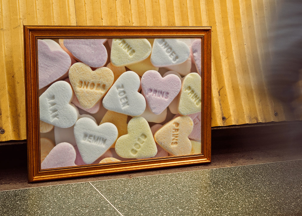 Kandiszuckerherzen in Pastell