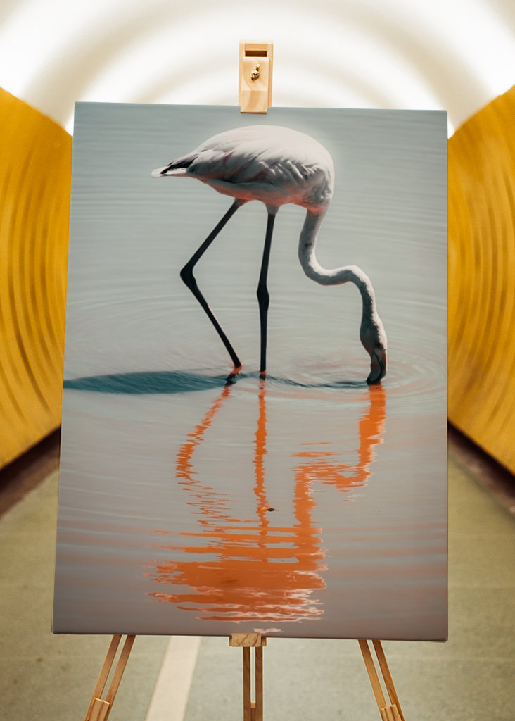 Flamingo in retro colors