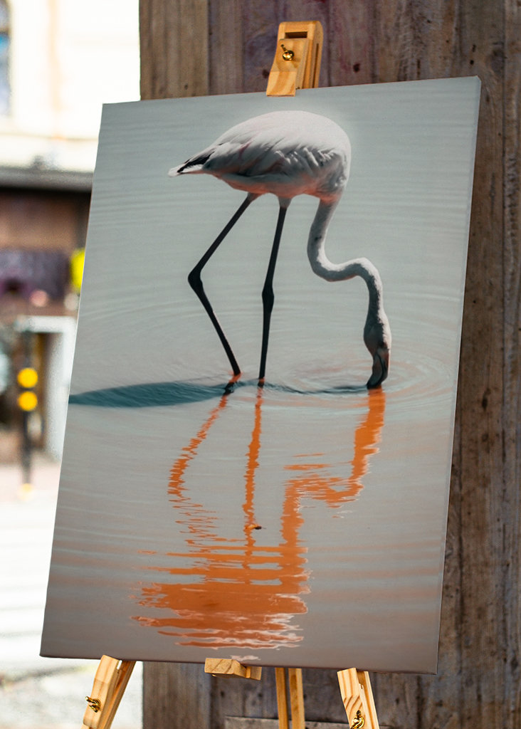 Flamingo in retro colors