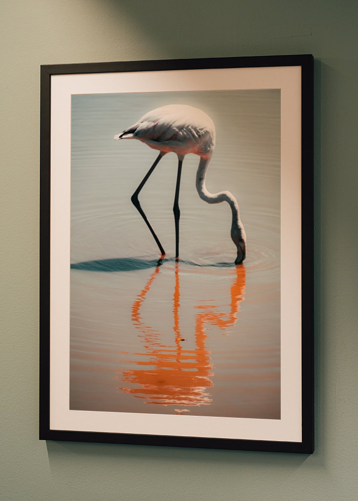 Flamingo in retro colors