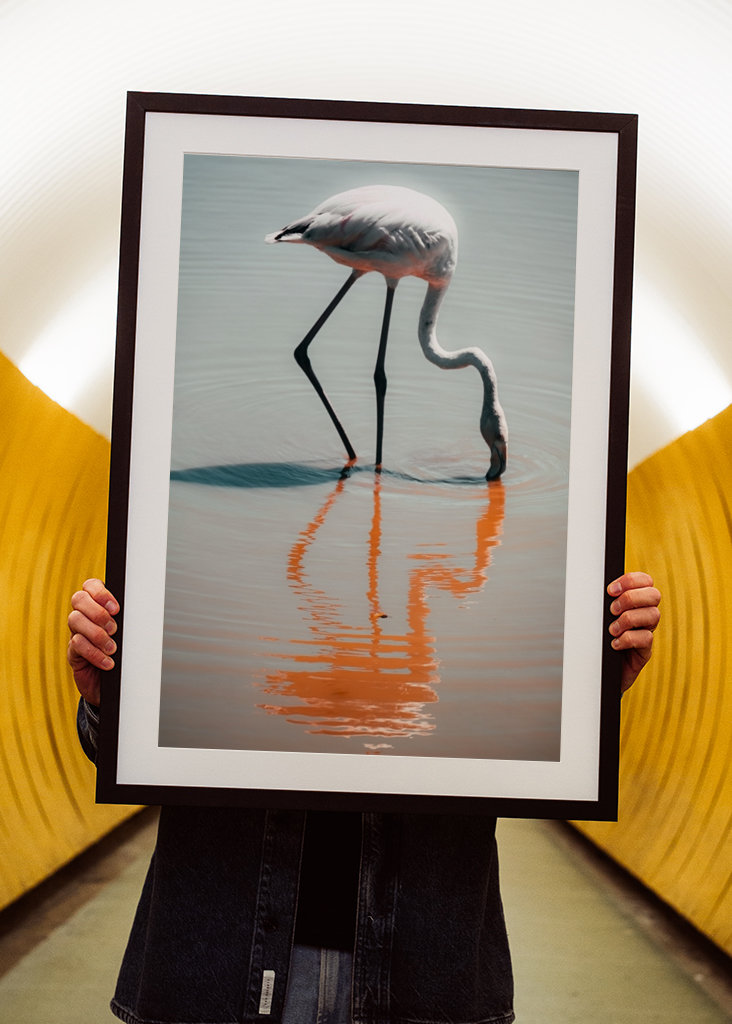 Flamingo in retro colors