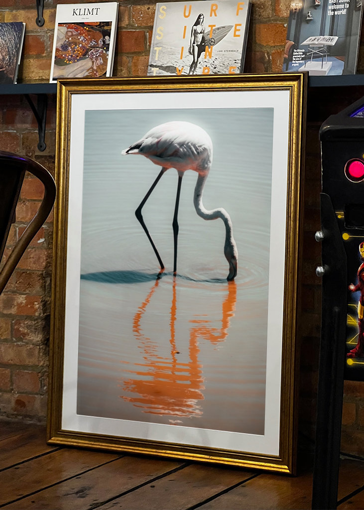 Flamingo in retro colors