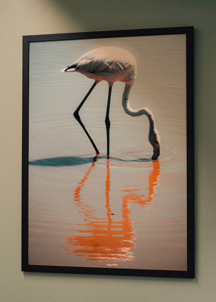 Flamingo in retro colors