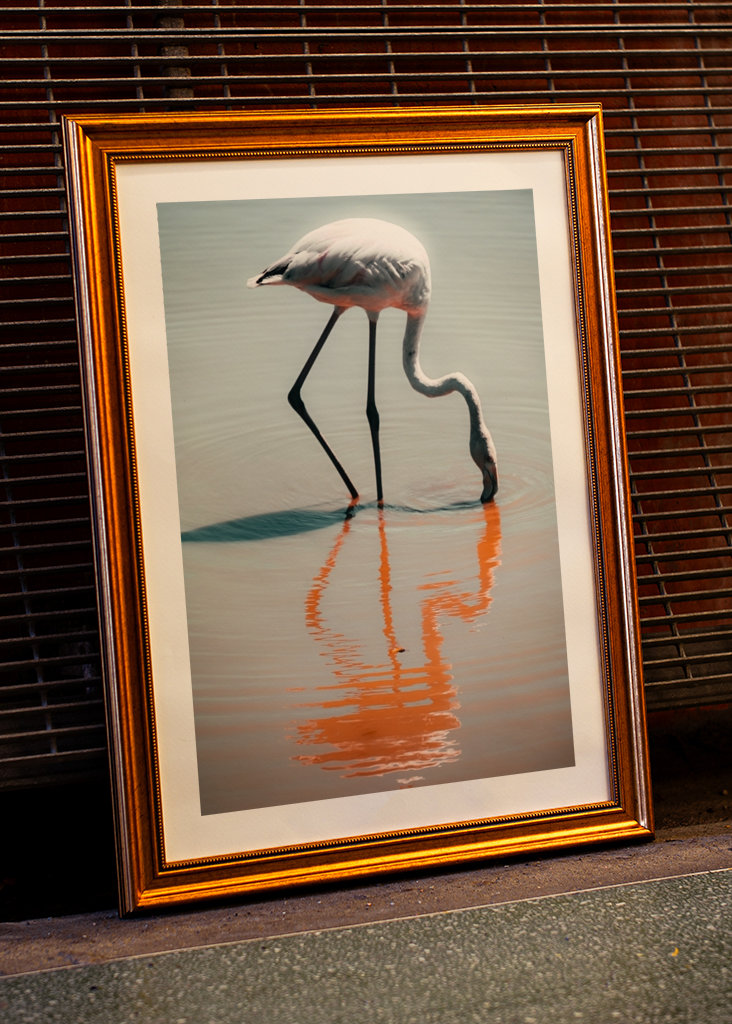 Flamingo in retro colors