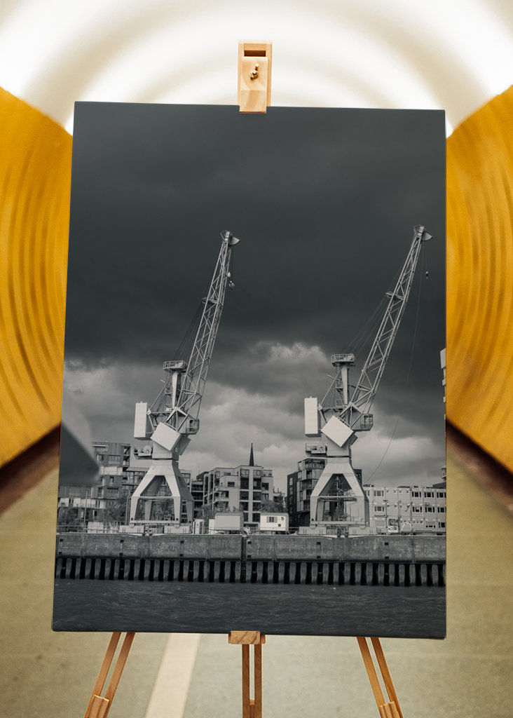 Jeřáby v přístavu Hamburk