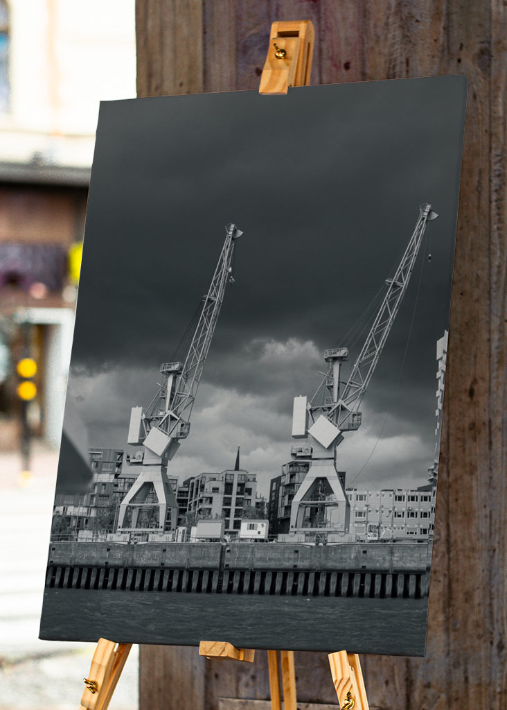 Jeřáby v přístavu Hamburk