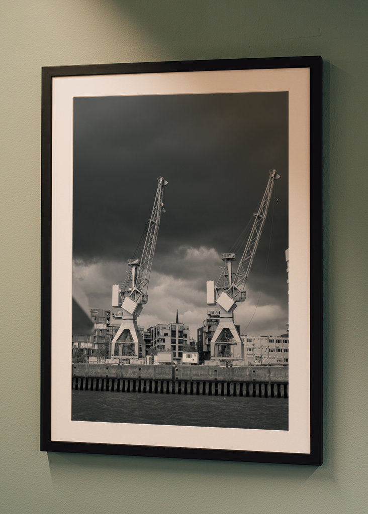 Jeřáby v přístavu Hamburk