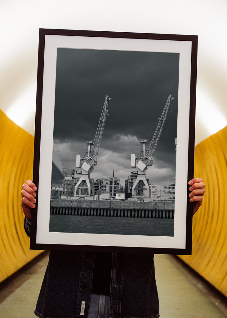 Jeřáby v přístavu Hamburk