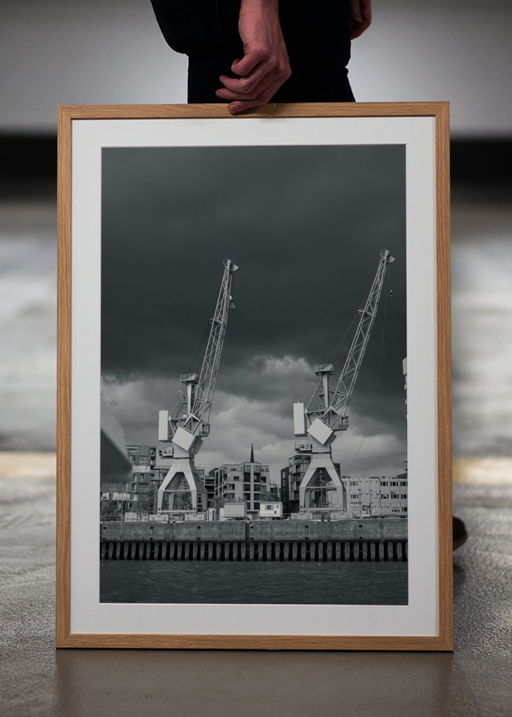 Jeřáby v přístavu Hamburk