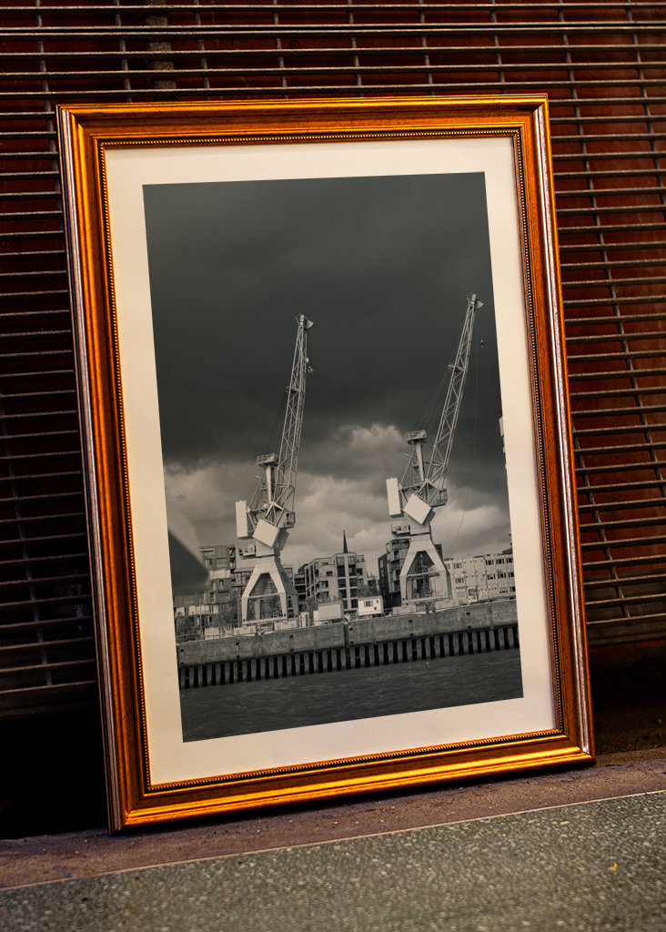 Jeřáby v přístavu Hamburk