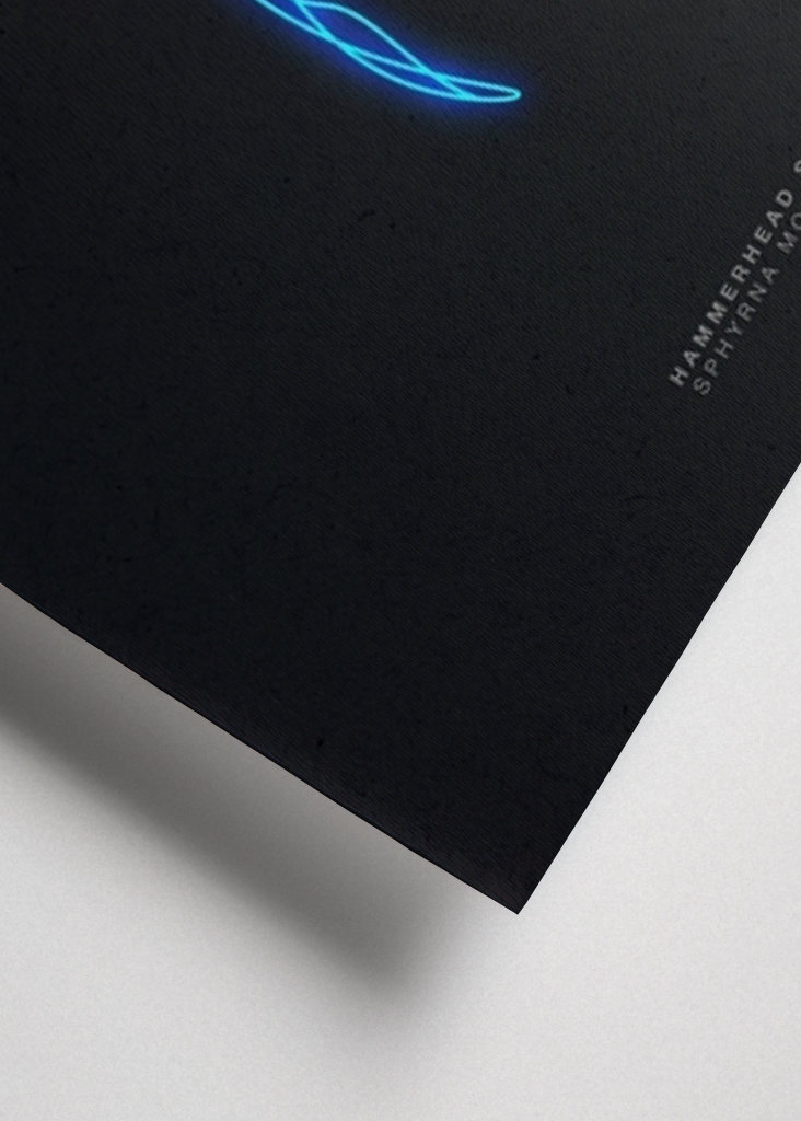 Neon Art Hammerhead Shark