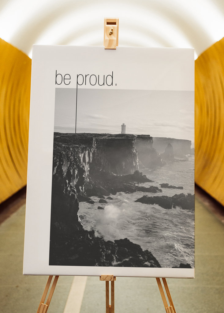 Text Art – be proud. 