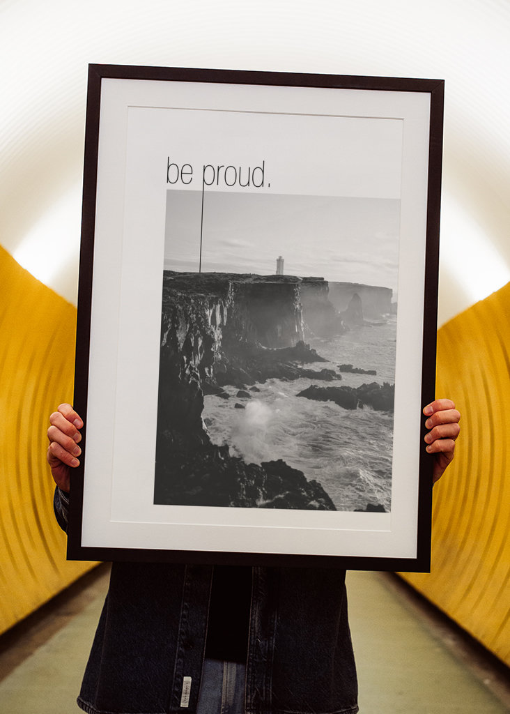 Text Art – be proud. 