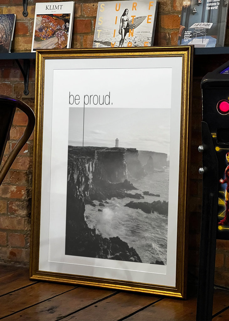 Text Art – be proud. 