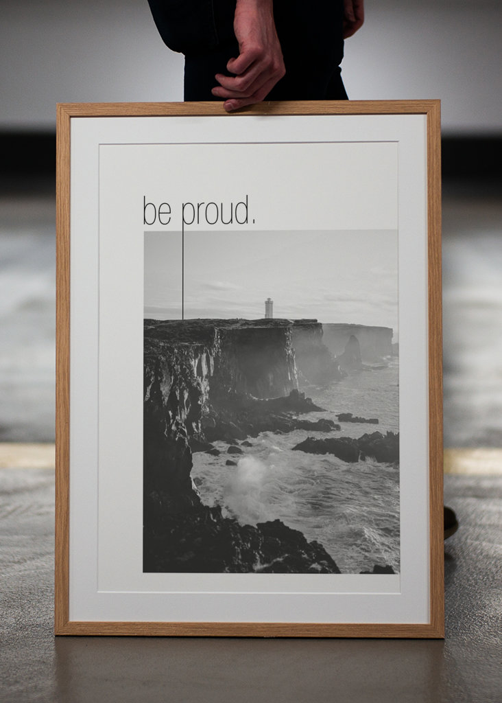 Text Art – be proud. 