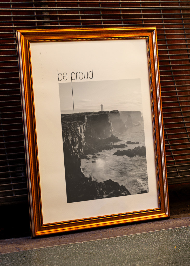 Text Art – be proud. 