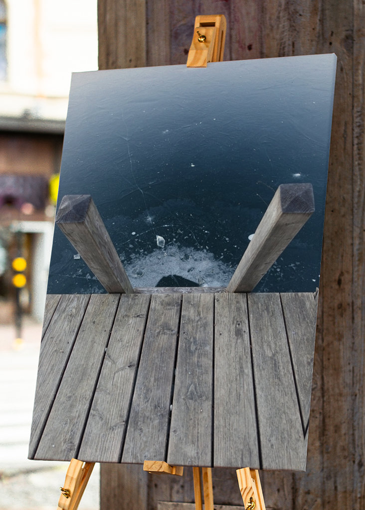 Ice lake entrance with ladder