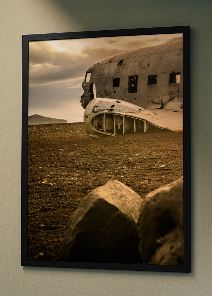 Flugzeugwrack am Strand Island