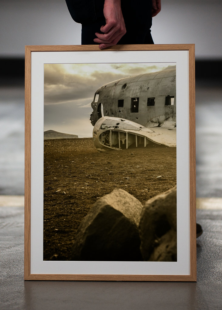 Flugzeugwrack am Strand Island