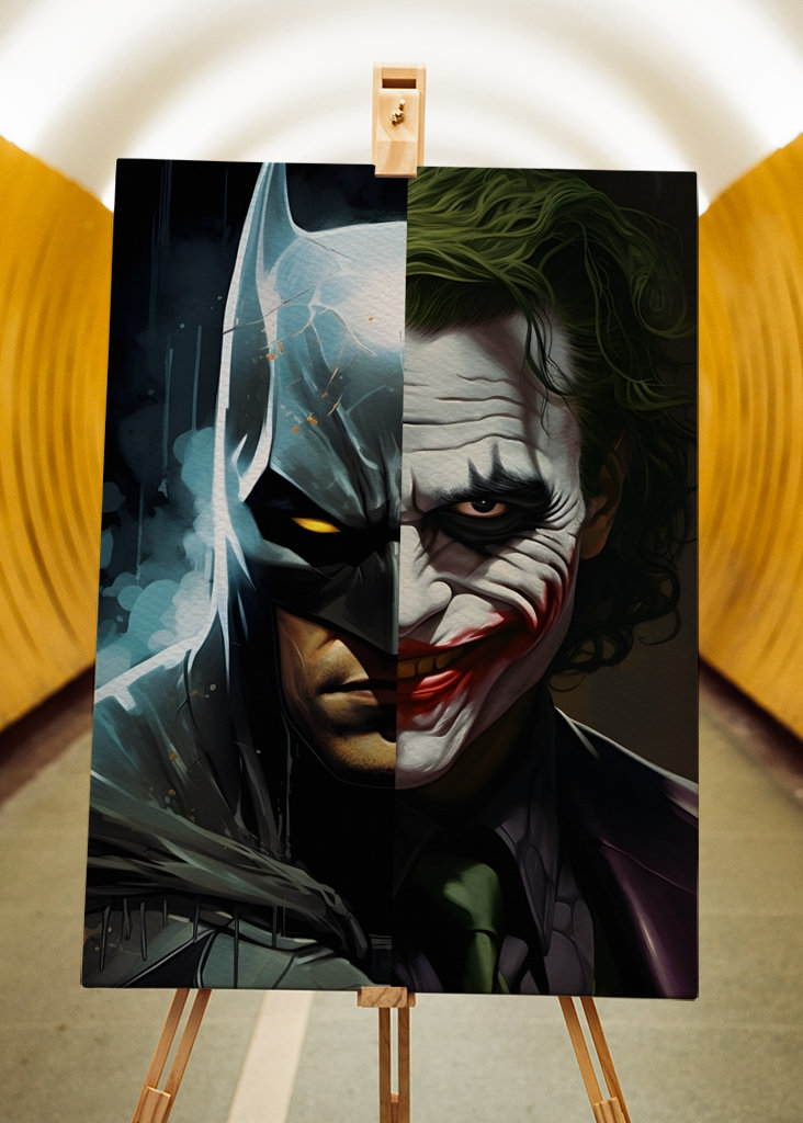 Retrato de Batman y Joker