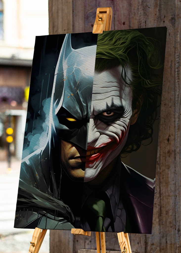 Retrato de Batman y Joker