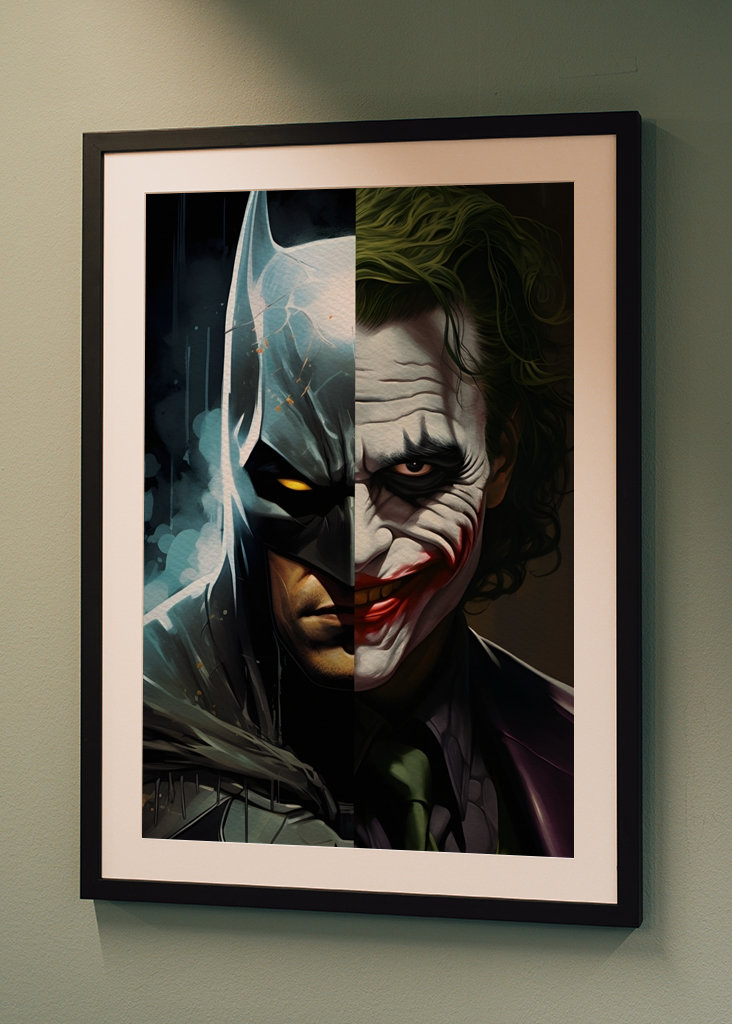 Retrato de Batman y Joker