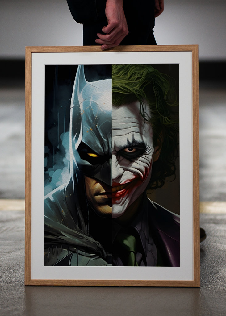 Retrato de Batman y Joker
