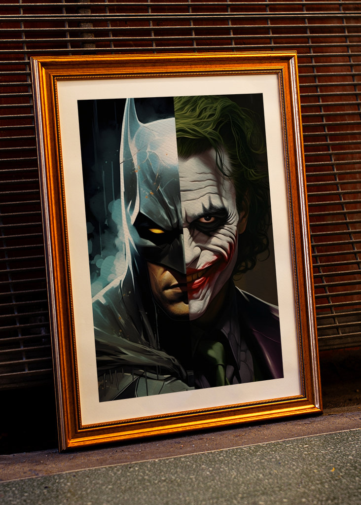 Retrato de Batman y Joker