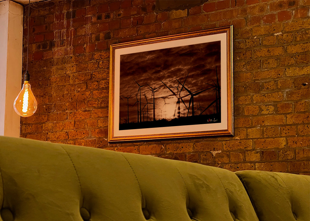 Veterná farma za súmraku