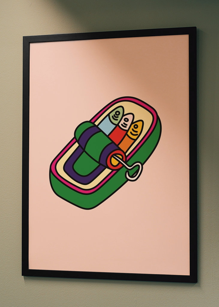 SARDINHA COLORIDA EM LATA 1