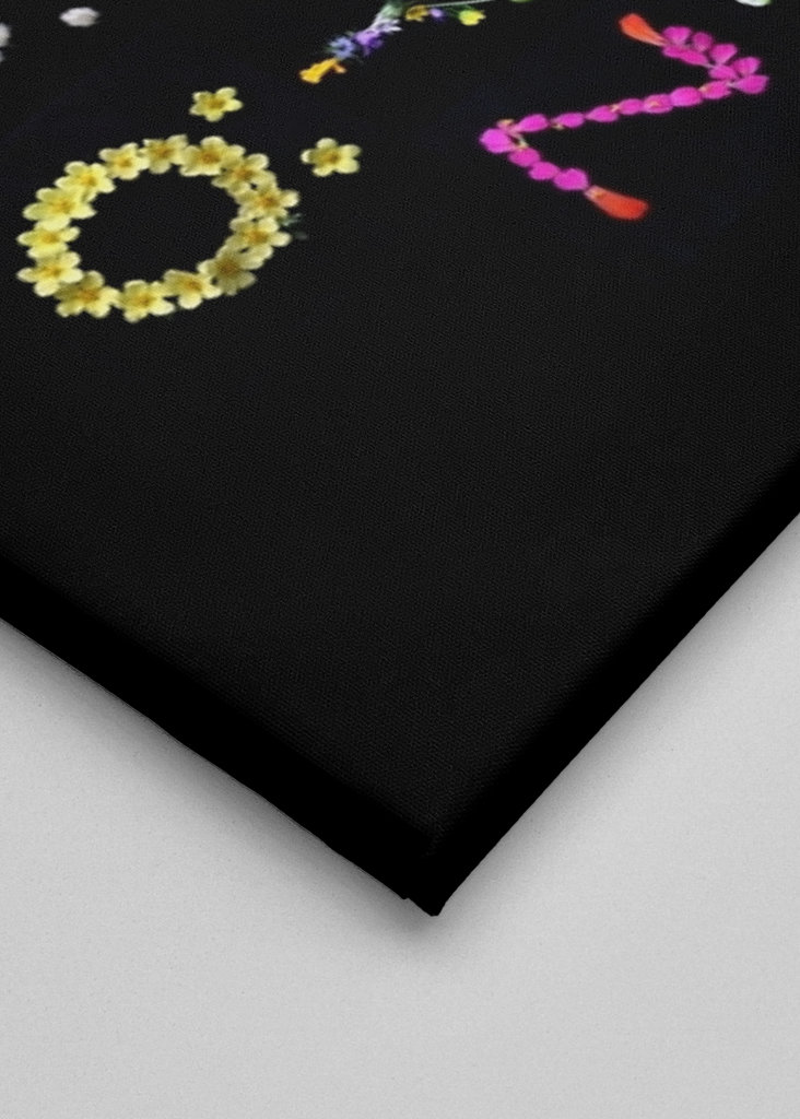 Alphabet created with flowers